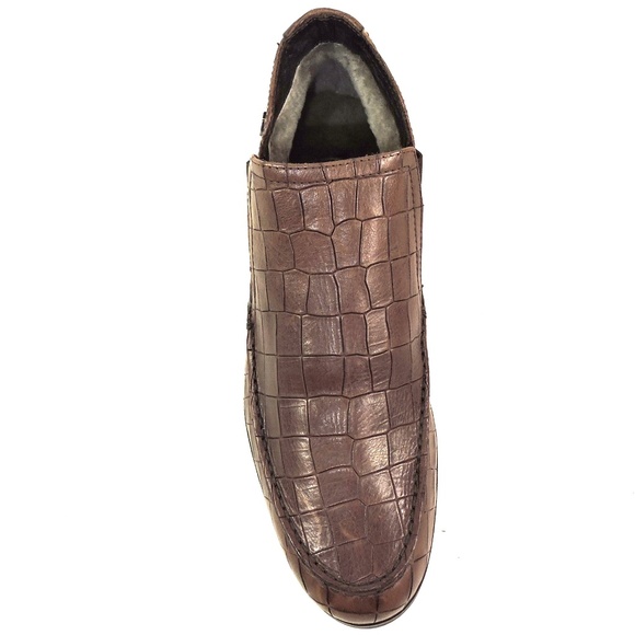 BALDININI ?? MEN\'S BROWN SOFT LEATHER WINTER FUR LINING CHELSEA BOOTIE